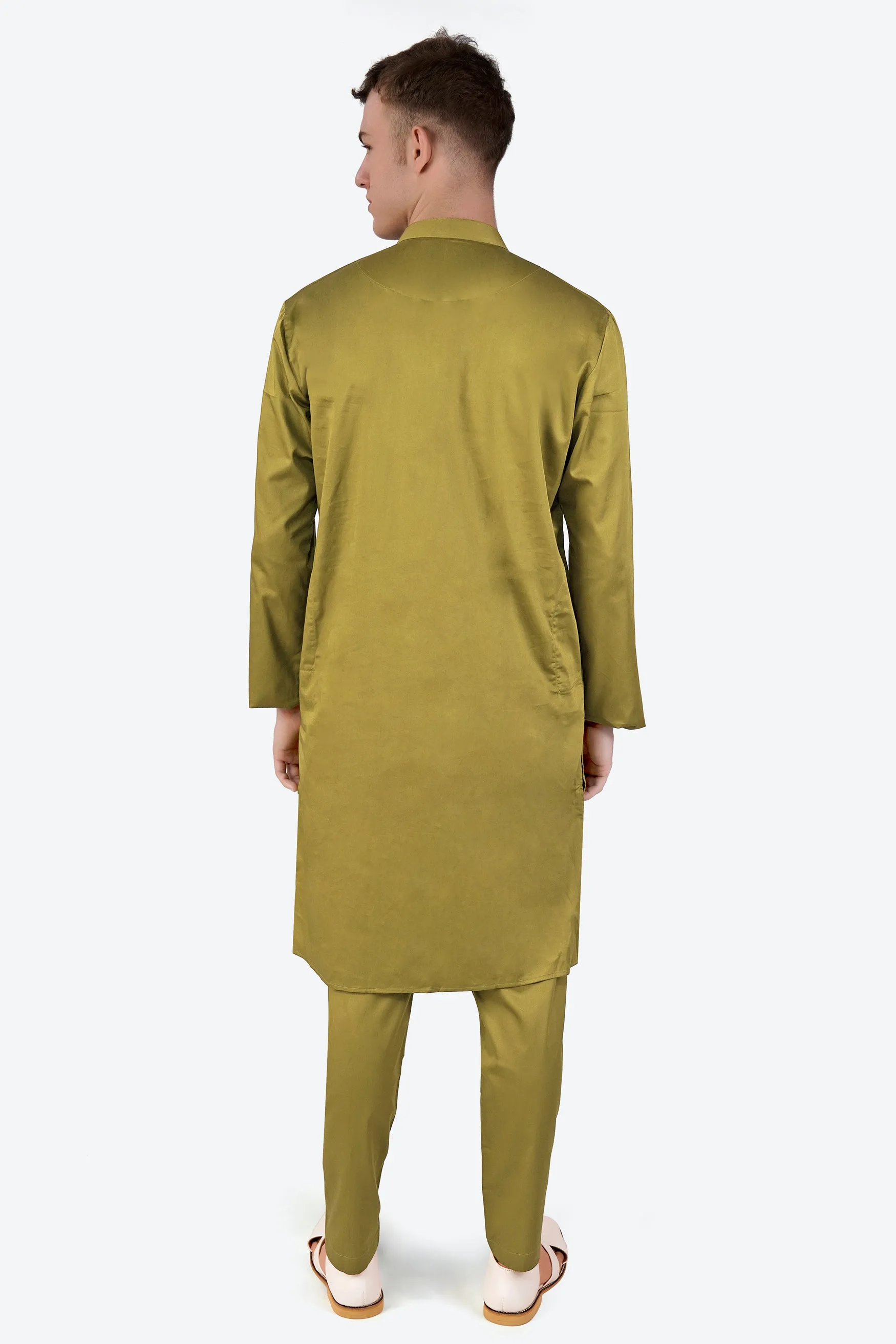 Alpine Green Subtle Sheen Super Soft Premium Cotton Kurta