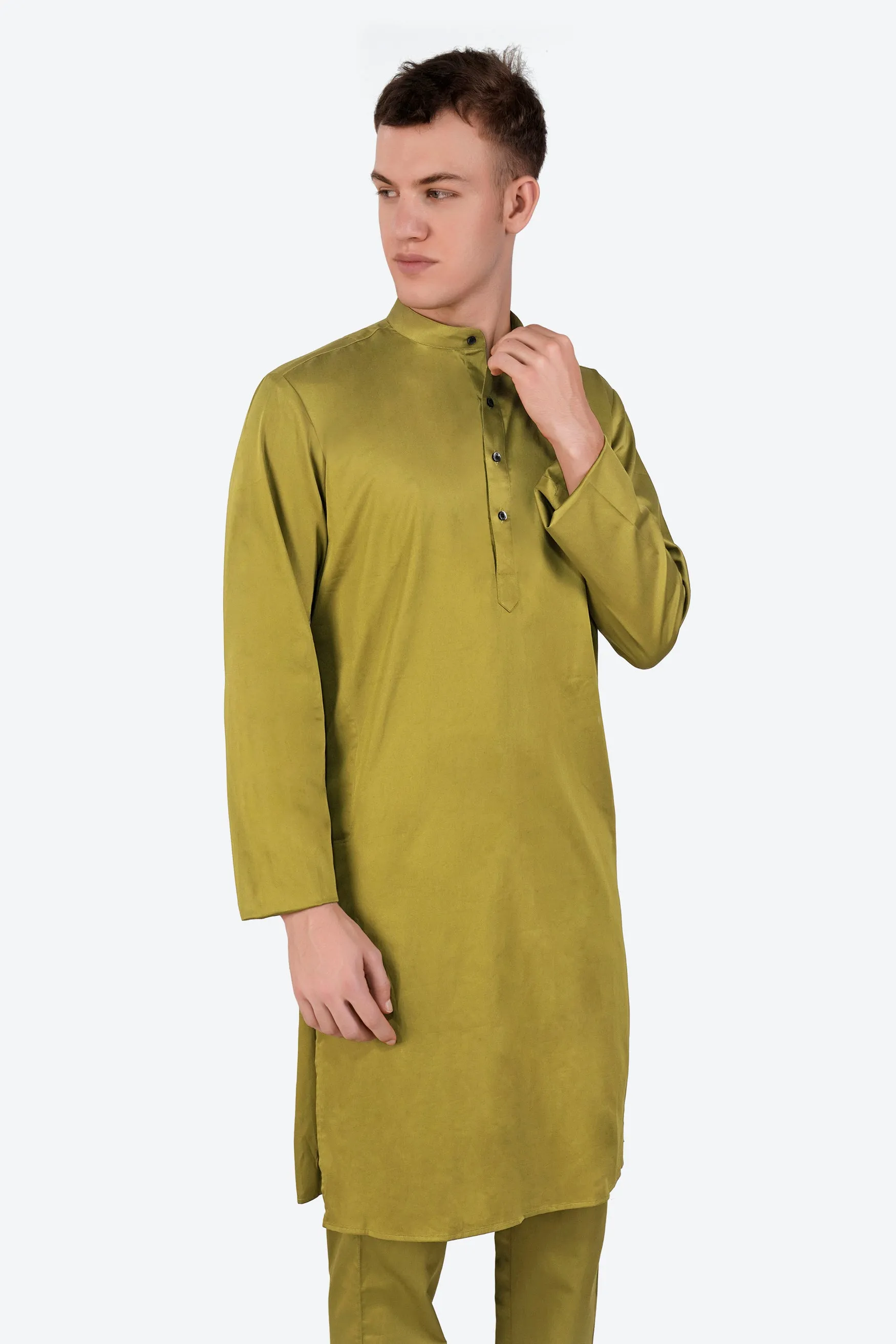 Alpine Green Subtle Sheen Super Soft Premium Cotton Kurta