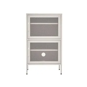 ArtissIn Double Mesh Door Storage Cabinet Organizer Bedroom White