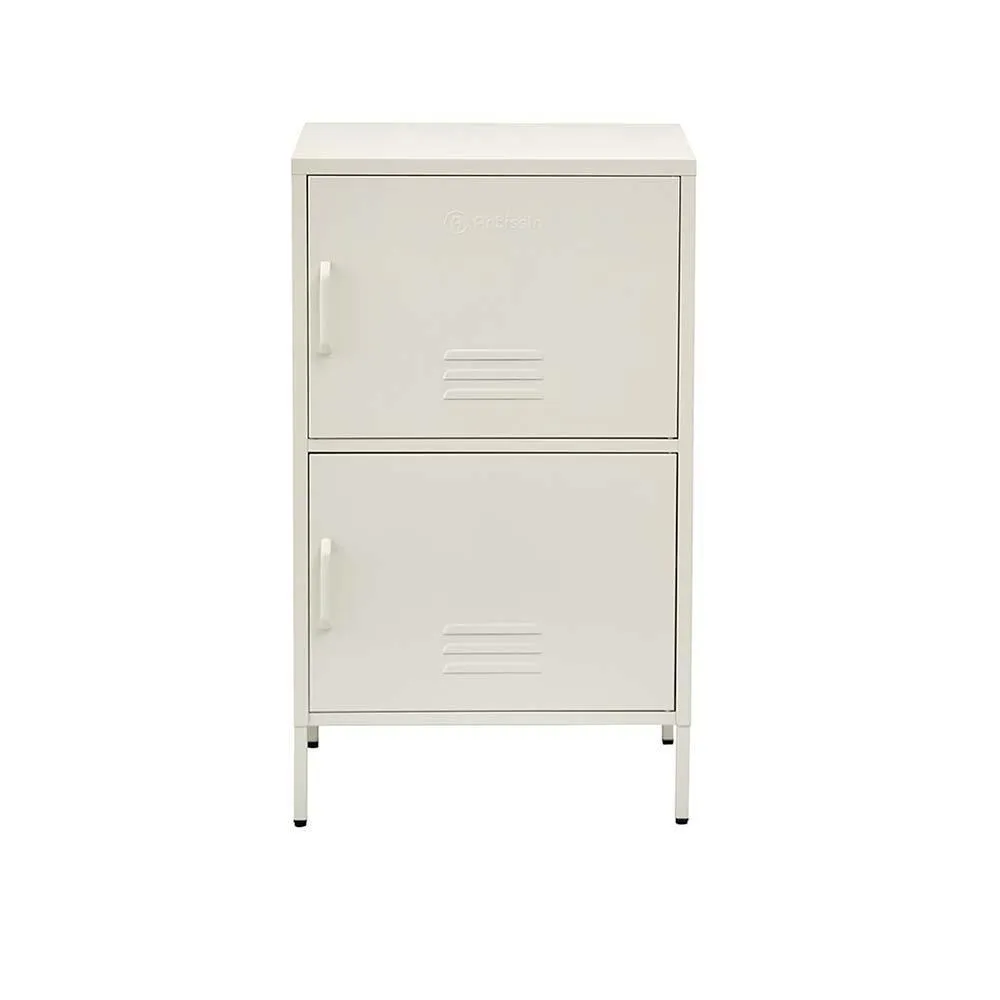 ArtissIn Double Storage Cabinet Shelf Organizer Bedroom White