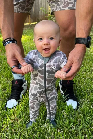 Baby Zip Up Onesie- Classic Deer Camo