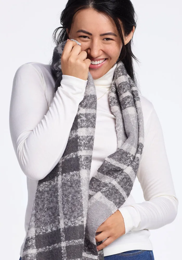 Bradie Scarf - Dark Grey Plaid