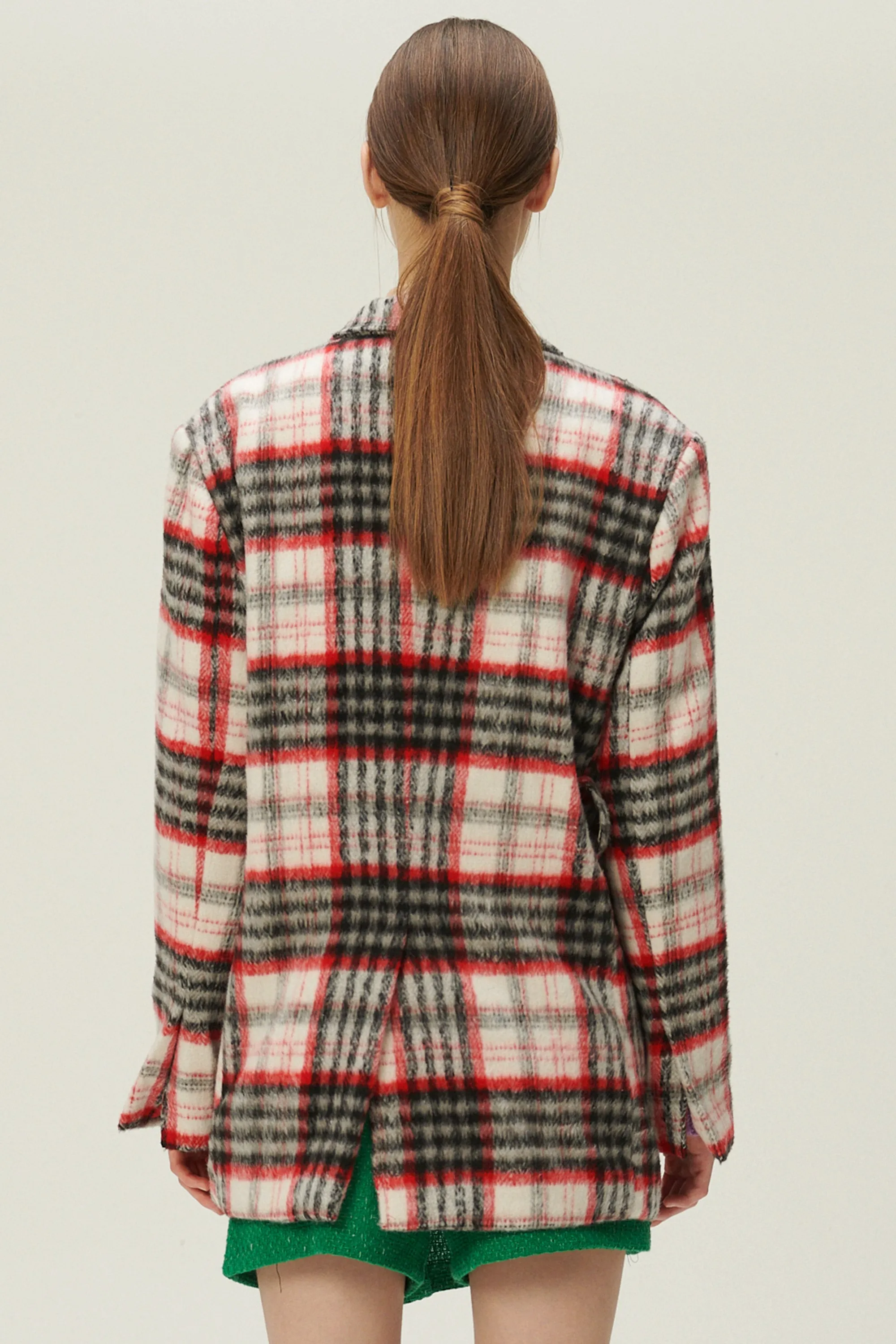 Caroline Plaid Coat w/Belt