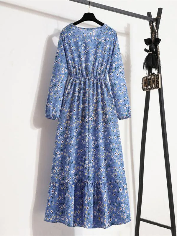 Chic Floral Maxi Dress: Effortless Elegance in Lightweight Chiffon