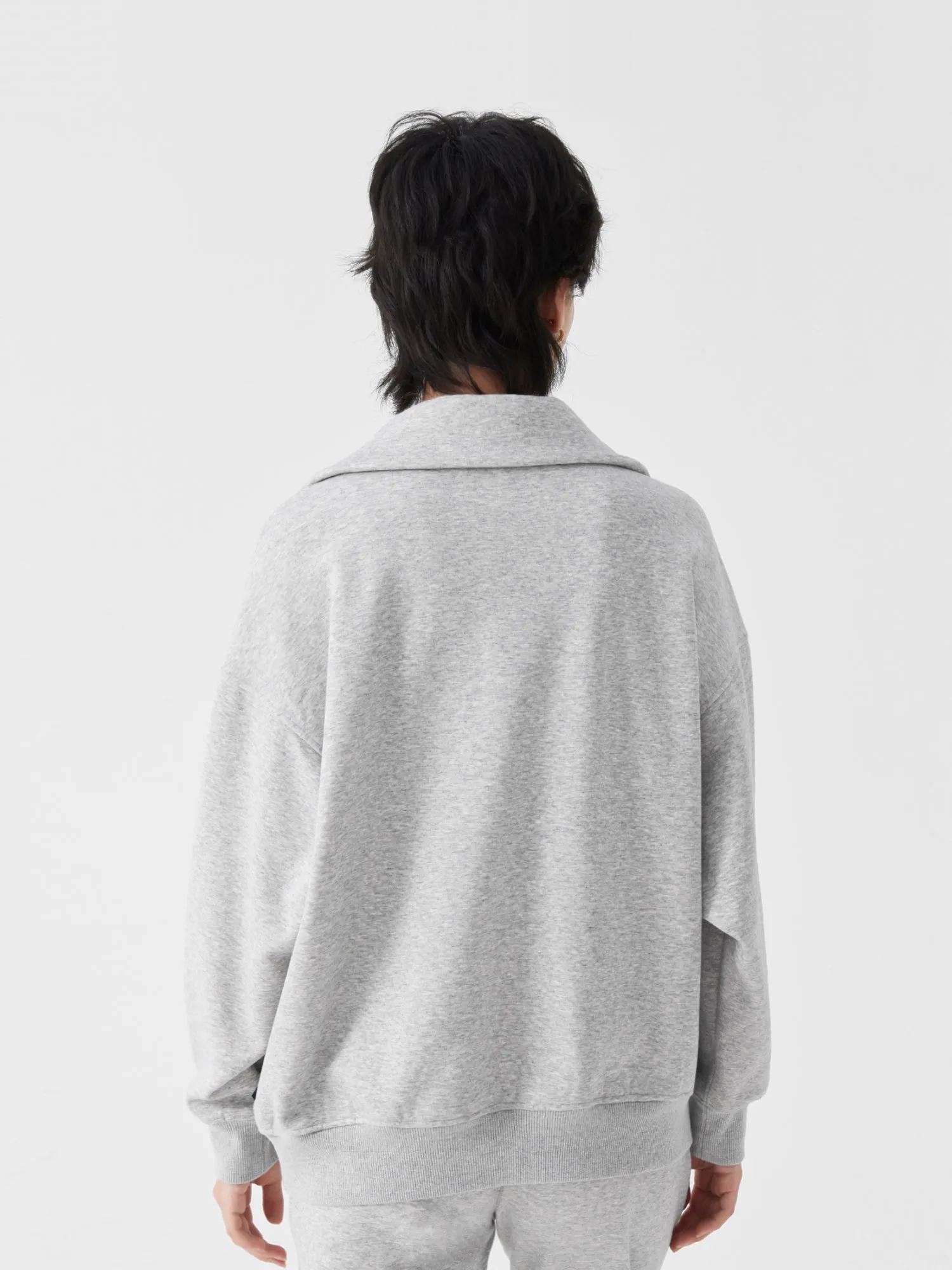 Cubby Half Zip-up Sweatshirt, Oversized