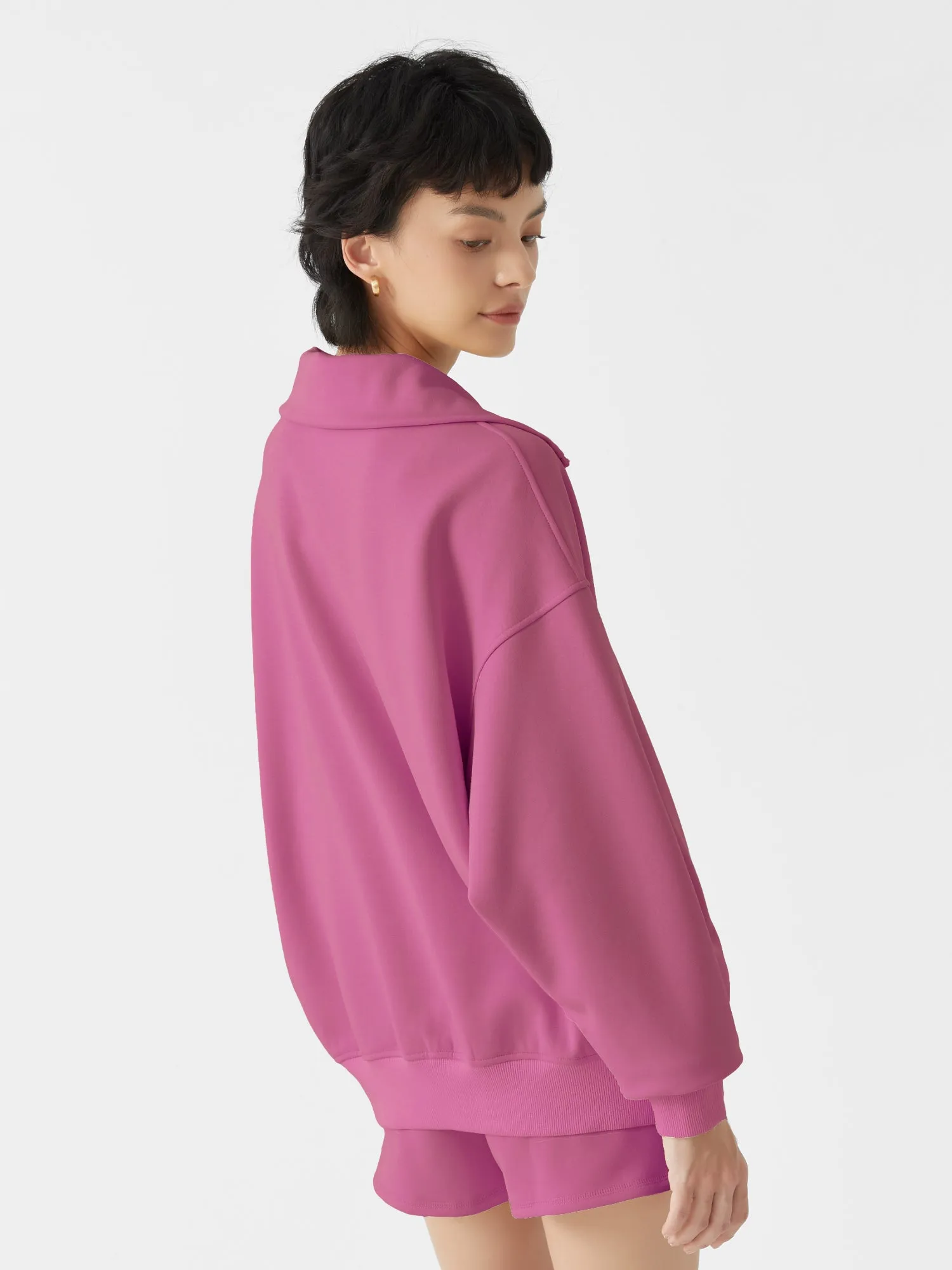 Cubby Half Zip-up Sweatshirt, Oversized