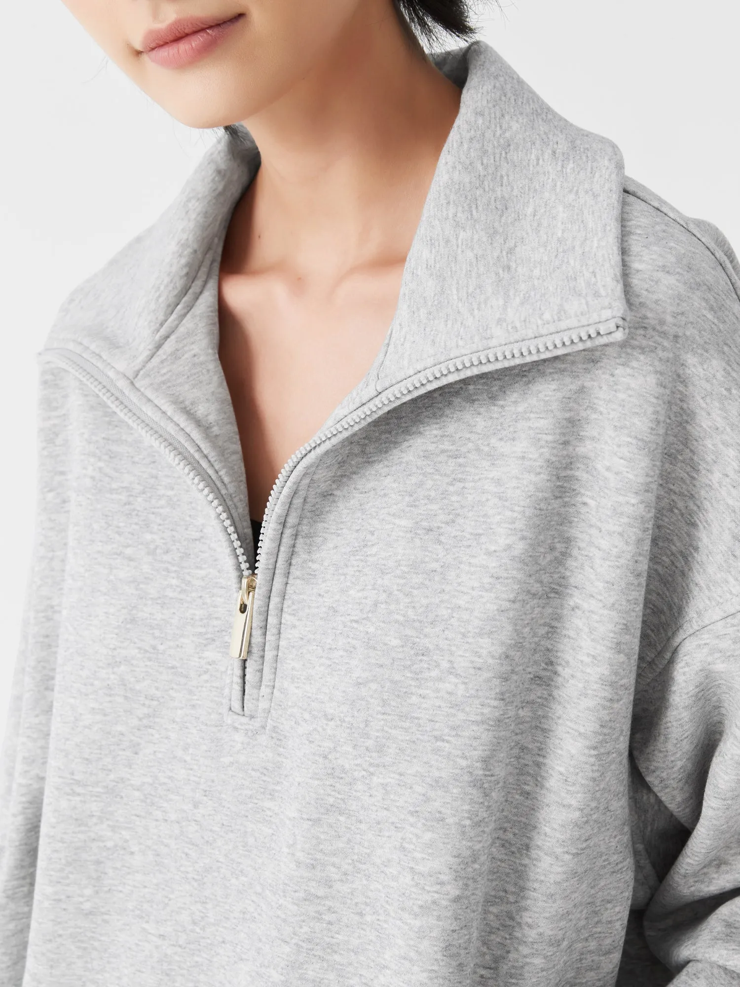 Cubby Half Zip-up Sweatshirt, Oversized