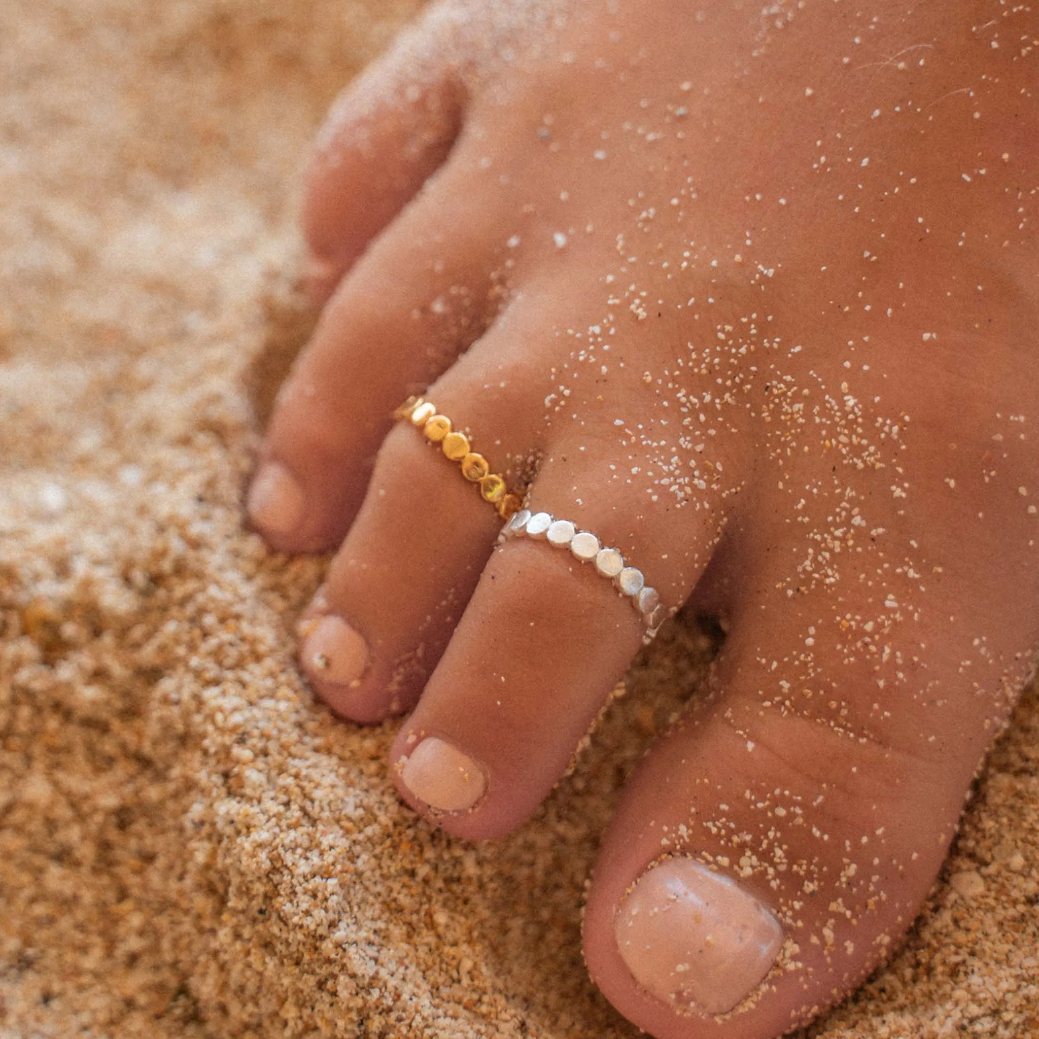 Dainty Dot Silver Plated Toe Ring