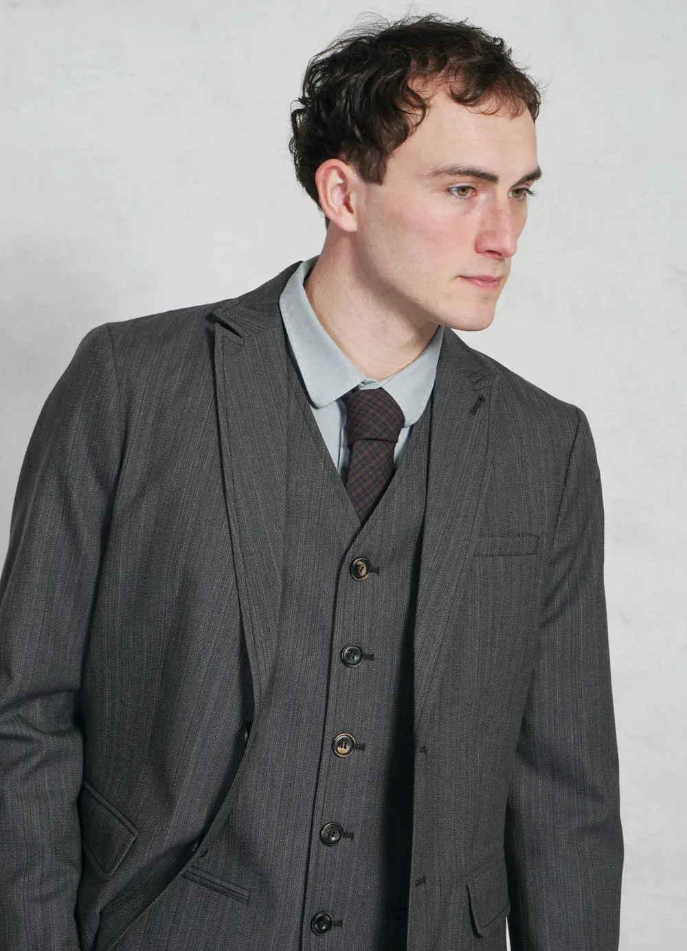 DANIEL 28-37-7 | Classic Waistcoat | Brown Grey