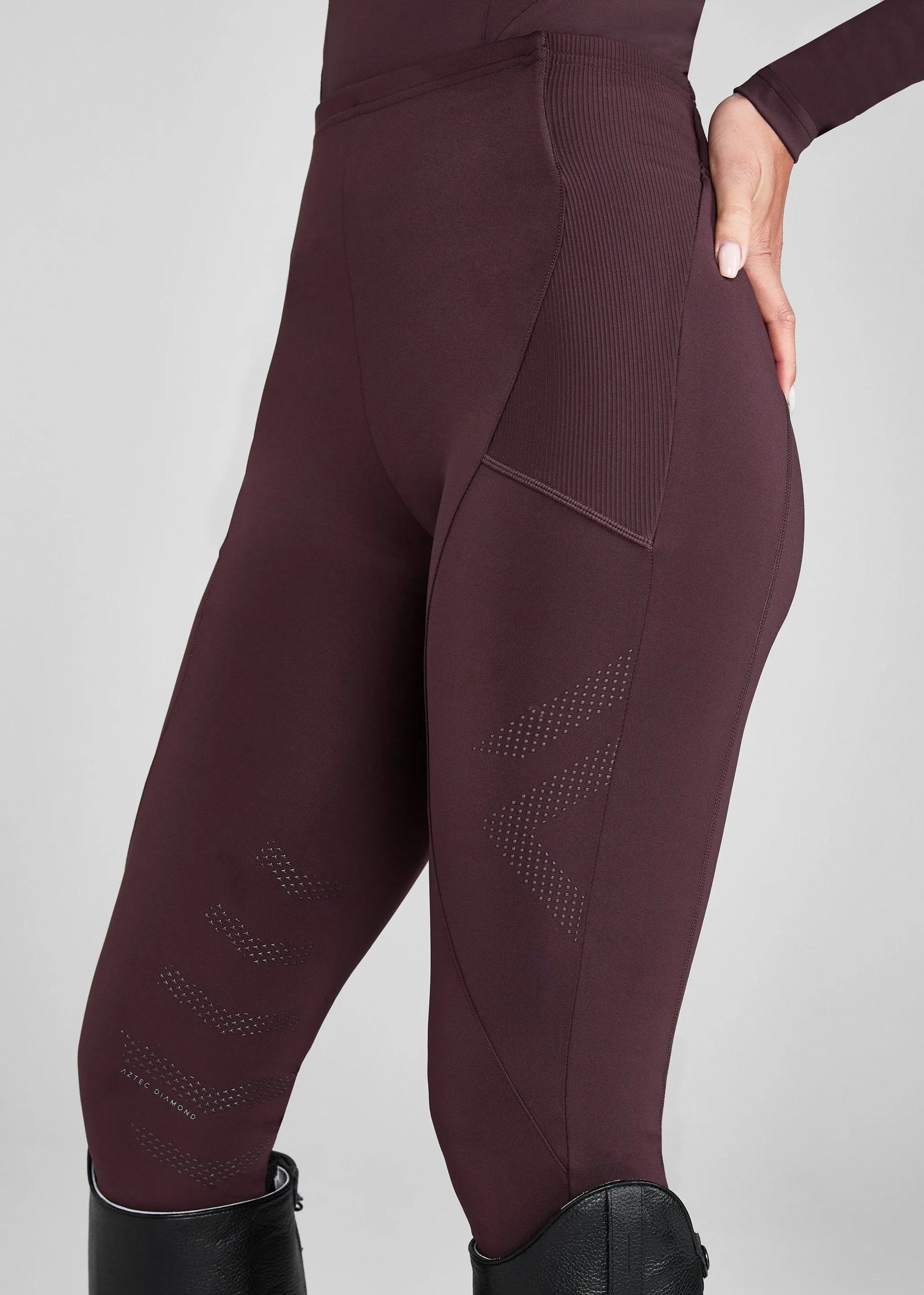 Deep Mauve Core Leggings Knee Grip