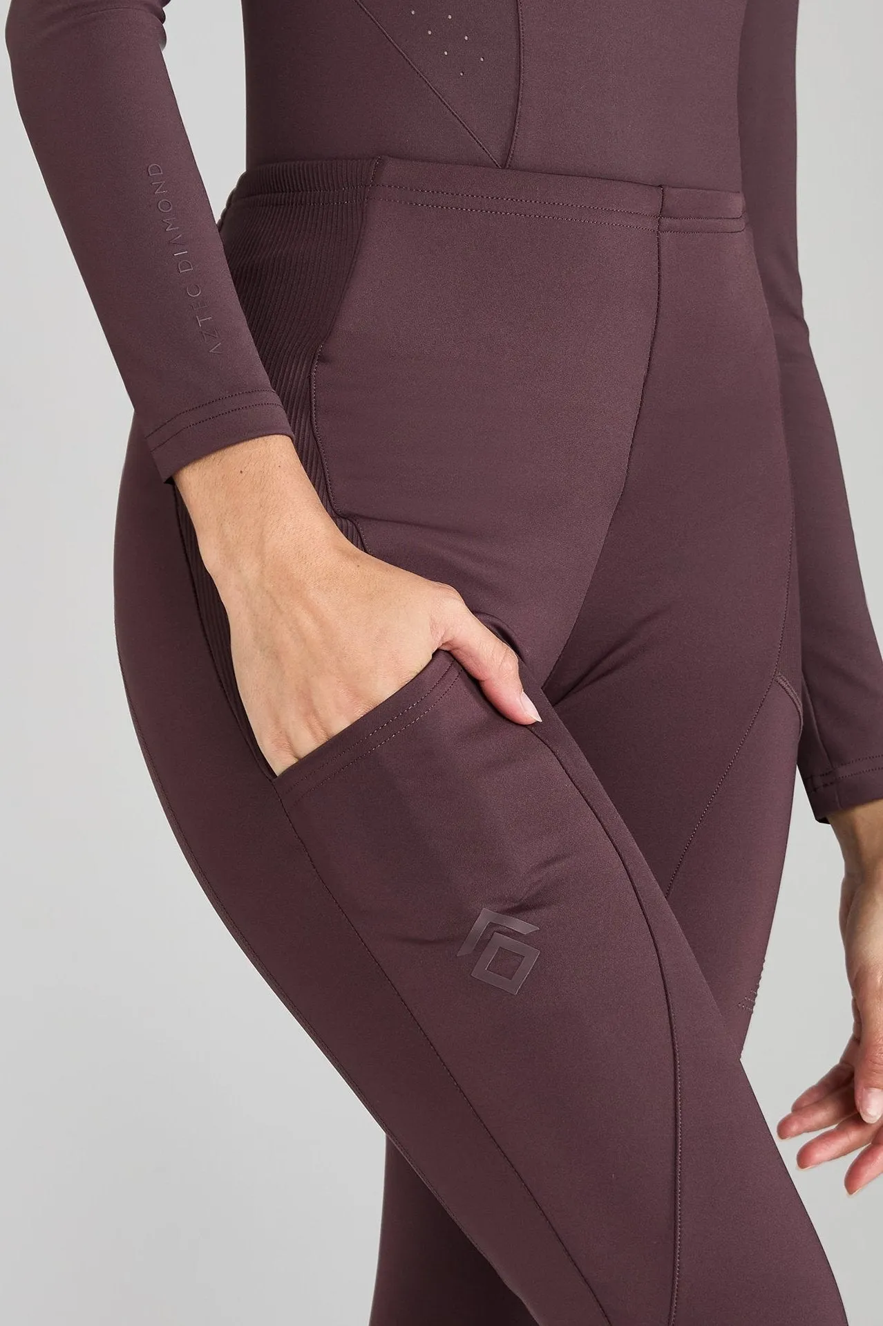 Deep Mauve Core Leggings Knee Grip