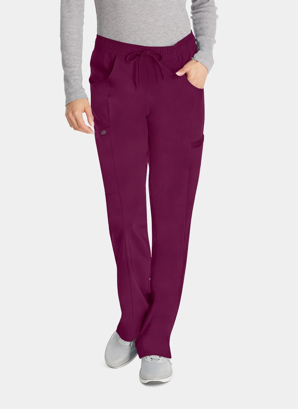 Dickies EDS Essentials Women's Mid Rise Straight Leg Drawstring Trousers DKE010 - Wine