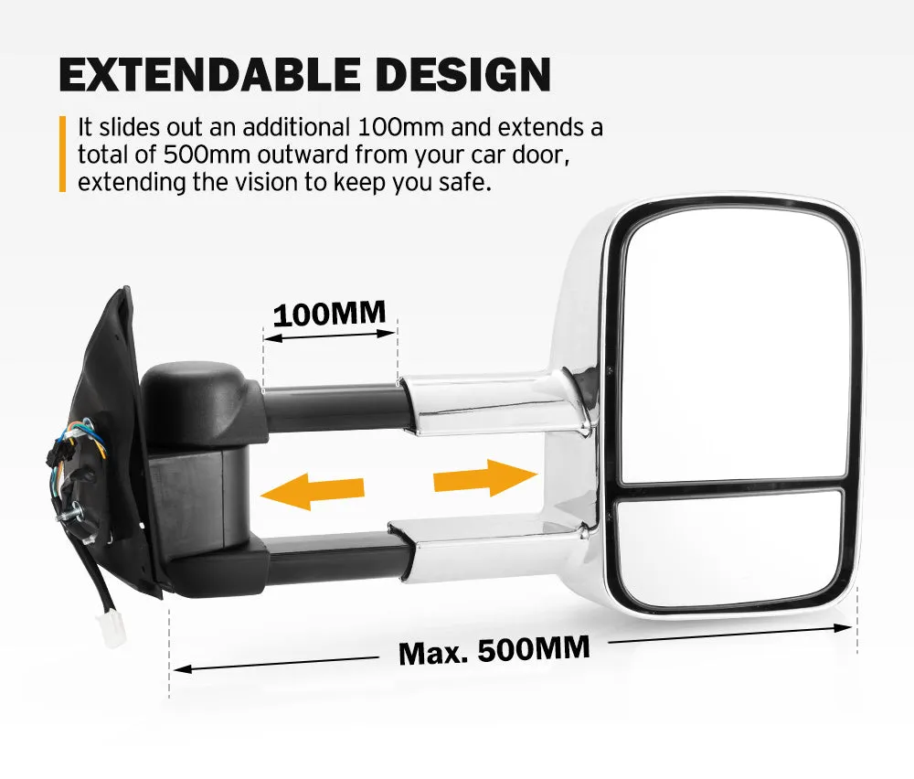 Extendable Towing Side Mirrors suits Toyota Hilux 2005-2015 N70