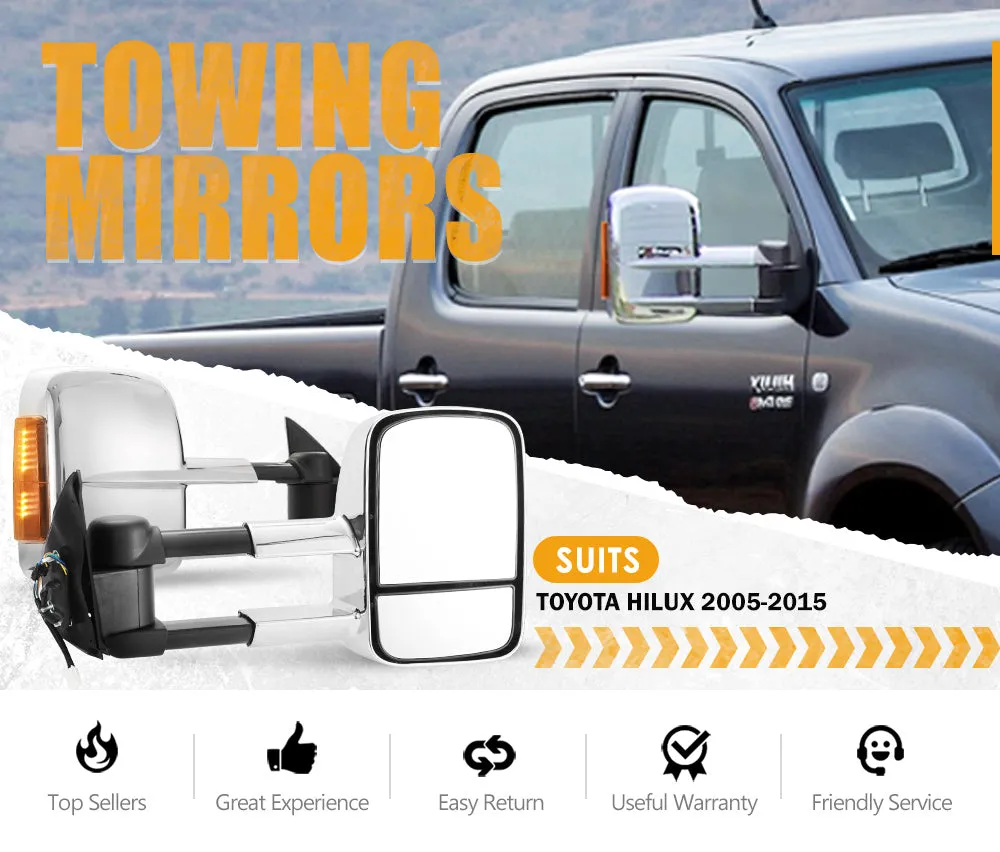 Extendable Towing Side Mirrors suits Toyota Hilux 2005-2015 N70