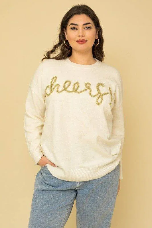 Gilli Plus Size Cheers Pullover Sweater