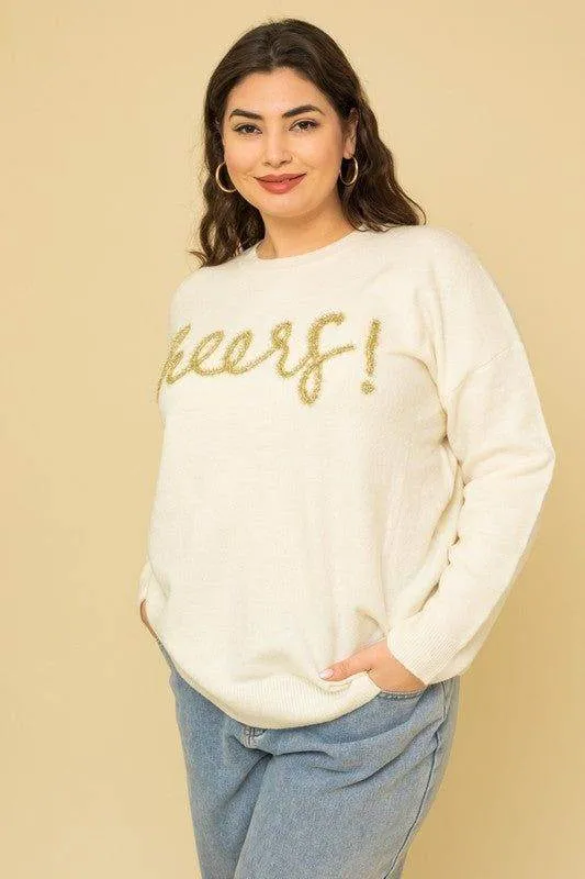 Gilli Plus Size Cheers Pullover Sweater