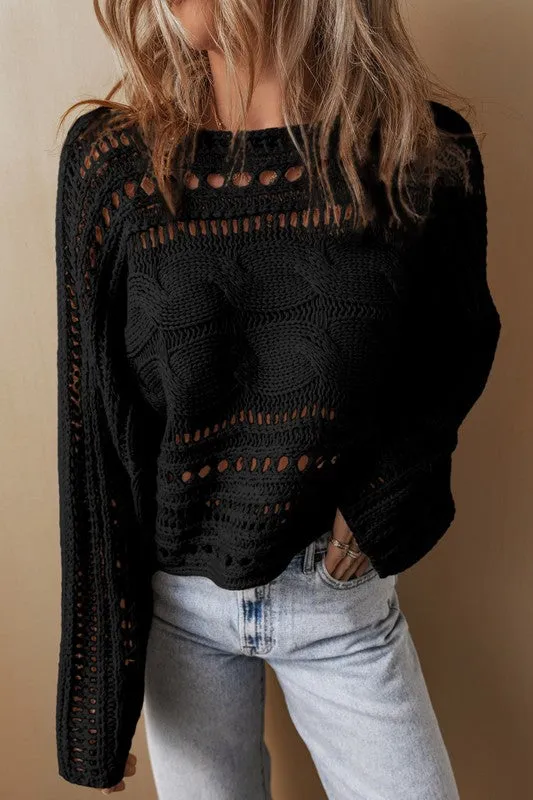 Gracie Cable Knit Cropped Sweater