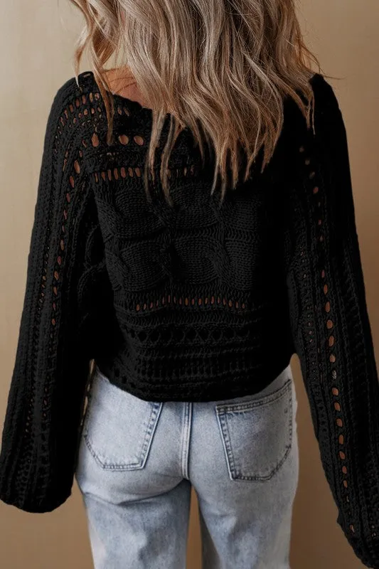 Gracie Cable Knit Cropped Sweater