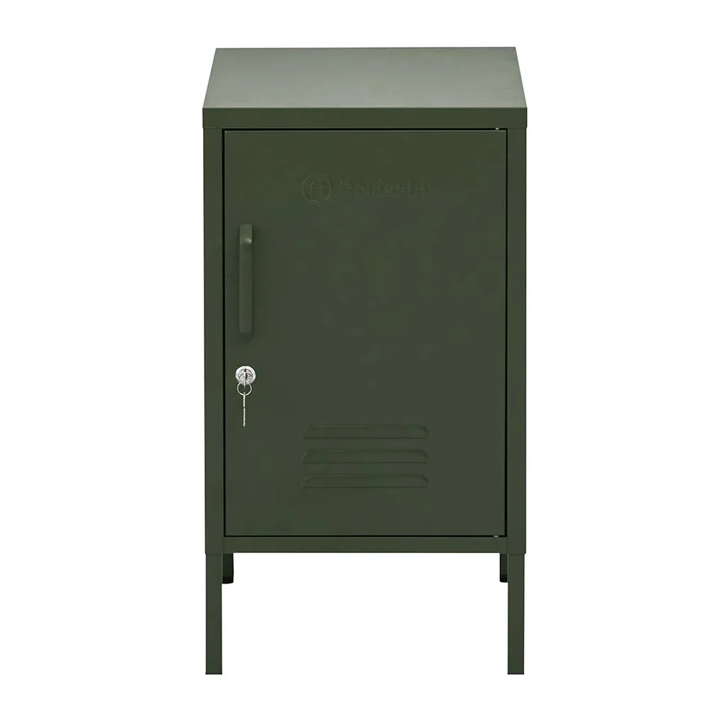 Green Metal Bedside Table with Hook & Shelf - ArtissIn