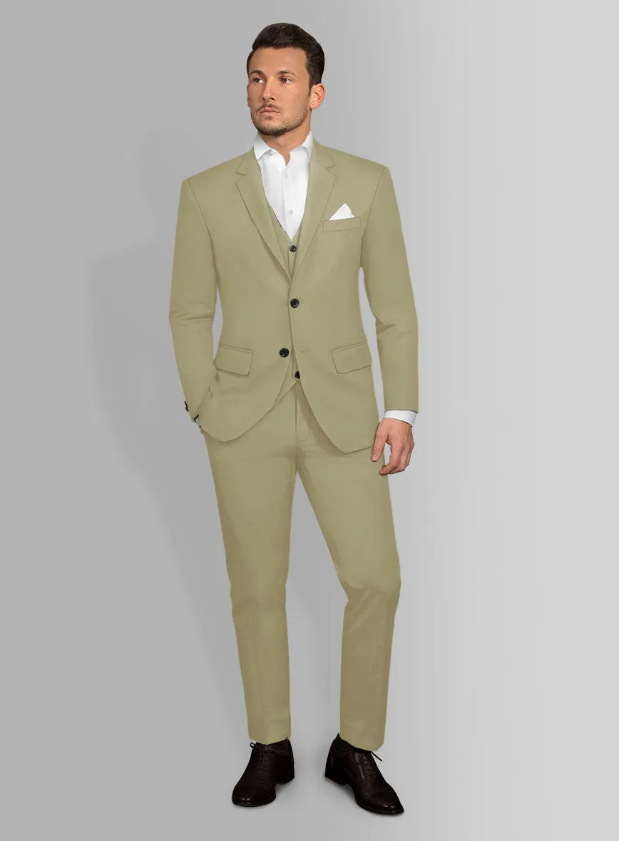 Italian Dark Tan Cotton Stretch Suit