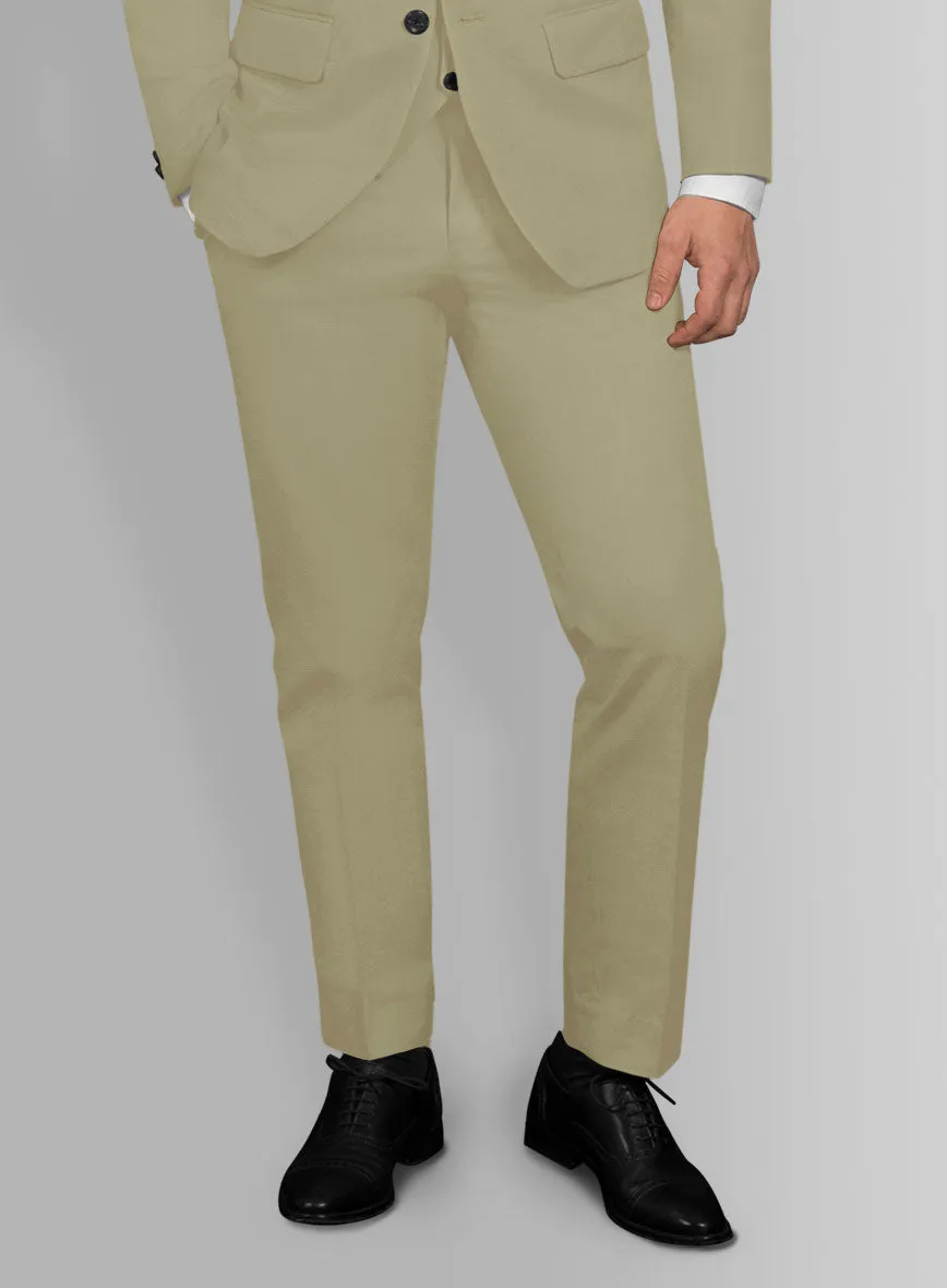 Italian Dark Tan Cotton Stretch Suit