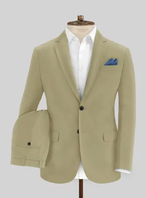 Italian Dark Tan Cotton Stretch Suit