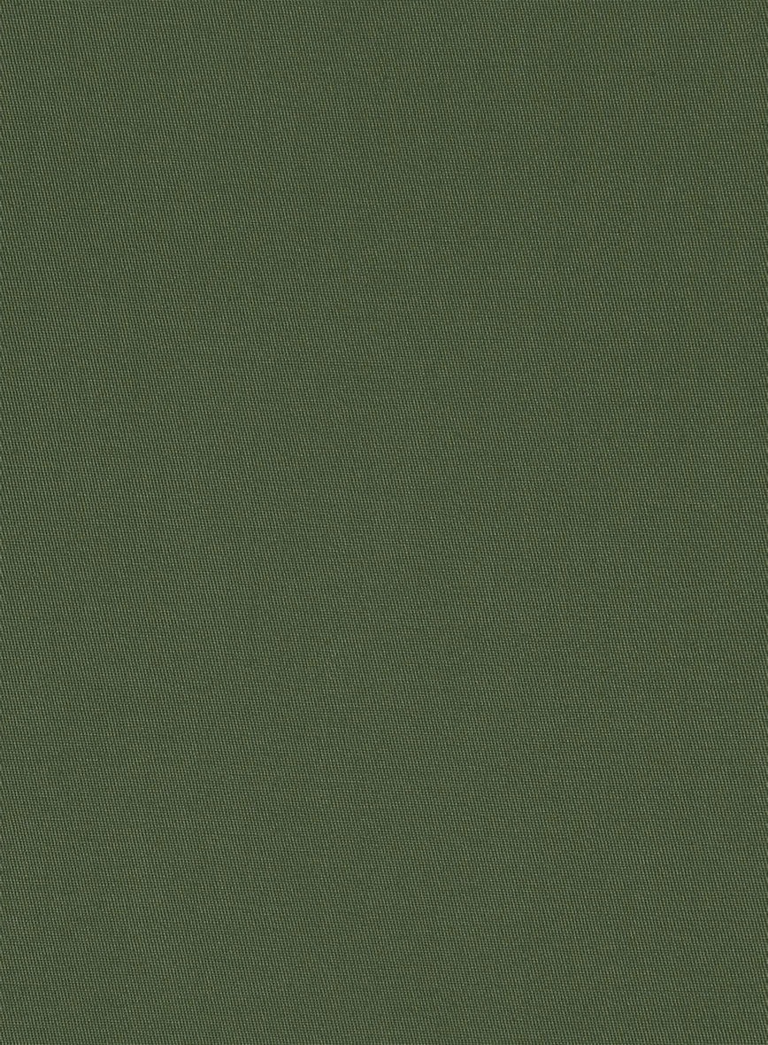 Italian Military Green Cotton Stretch Suit