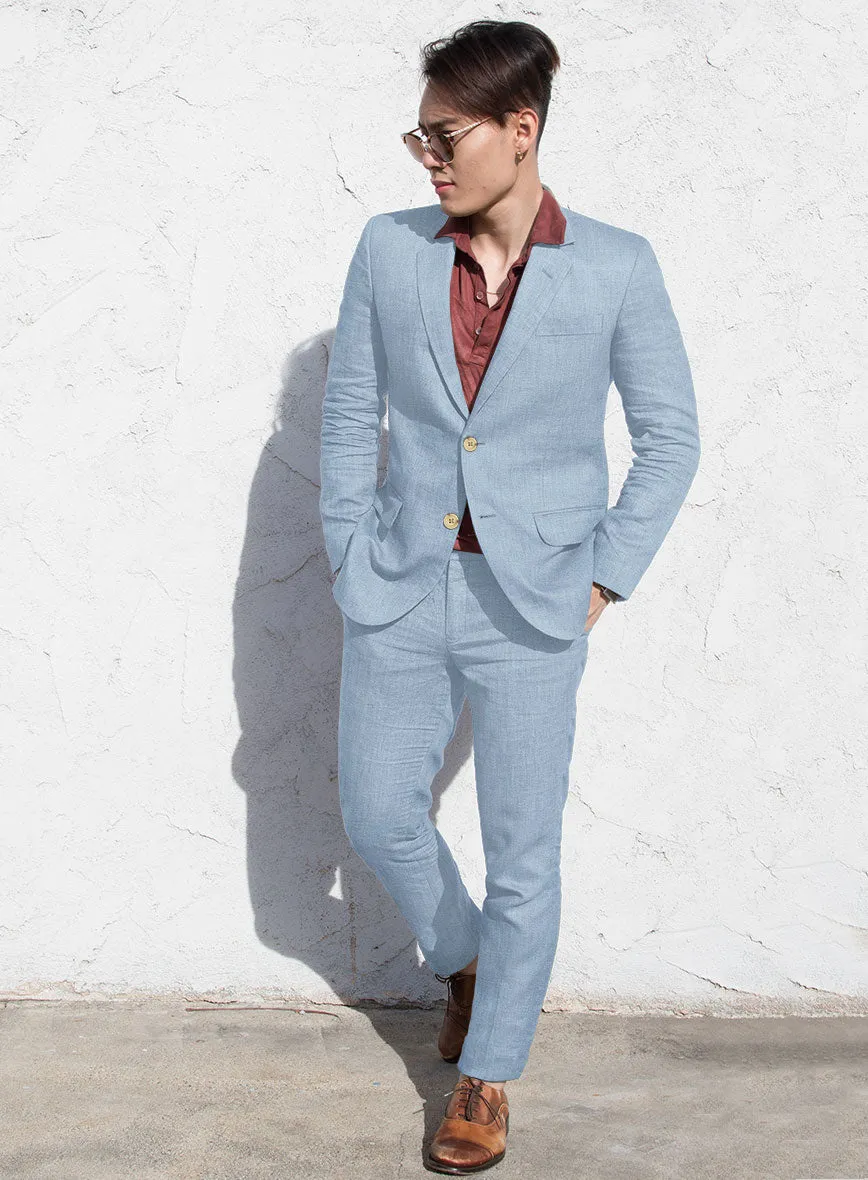 Italian Prato Powder Blue Linen Suit