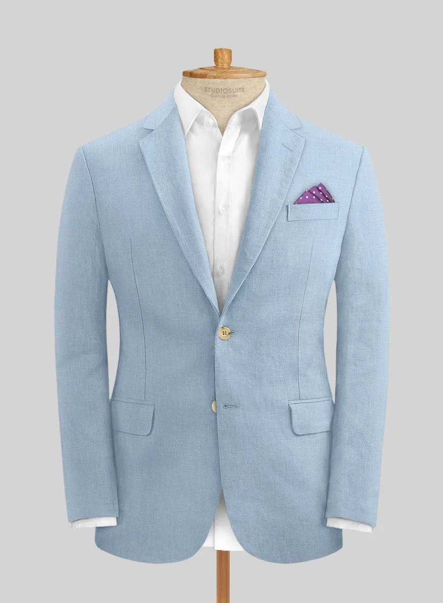 Italian Prato Powder Blue Linen Suit