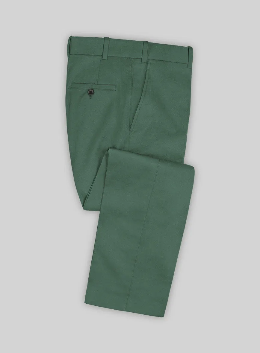 Italian Spring Green Cotton Stretch Suit