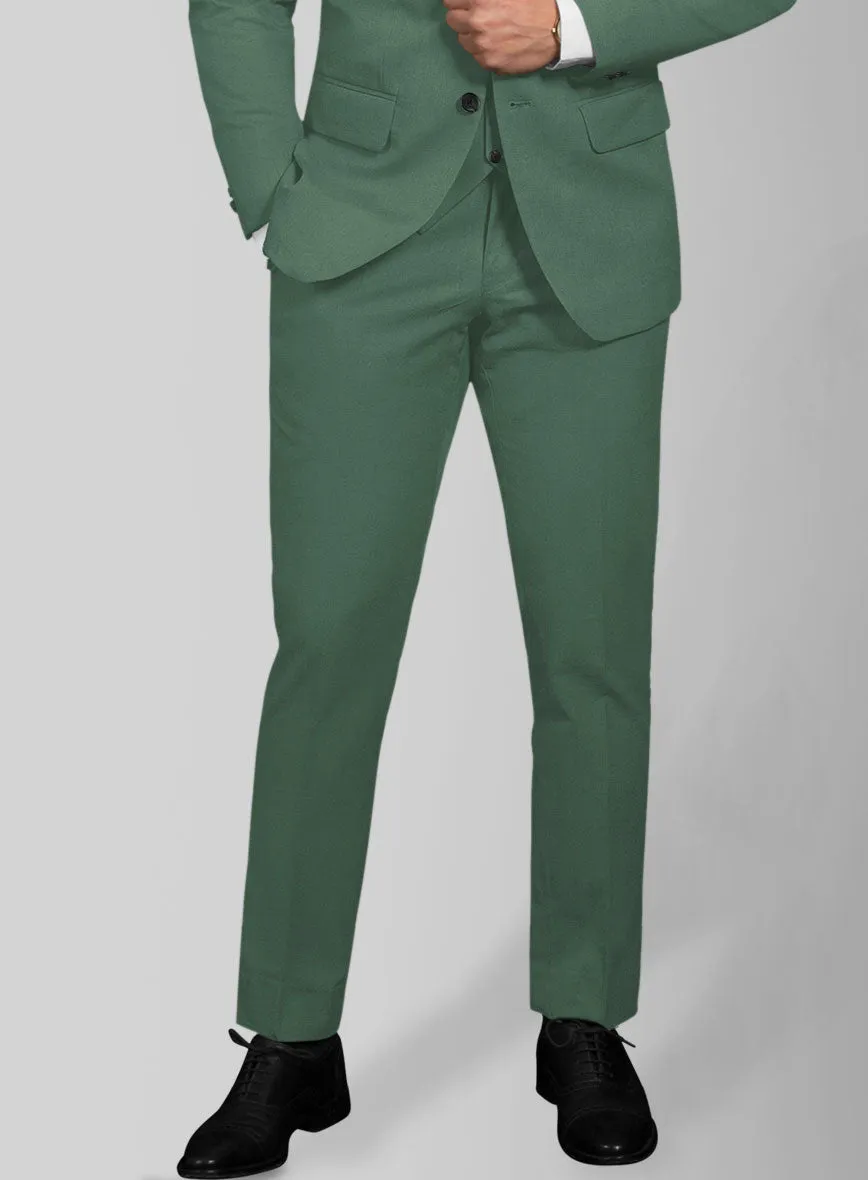 Italian Spring Green Cotton Stretch Suit