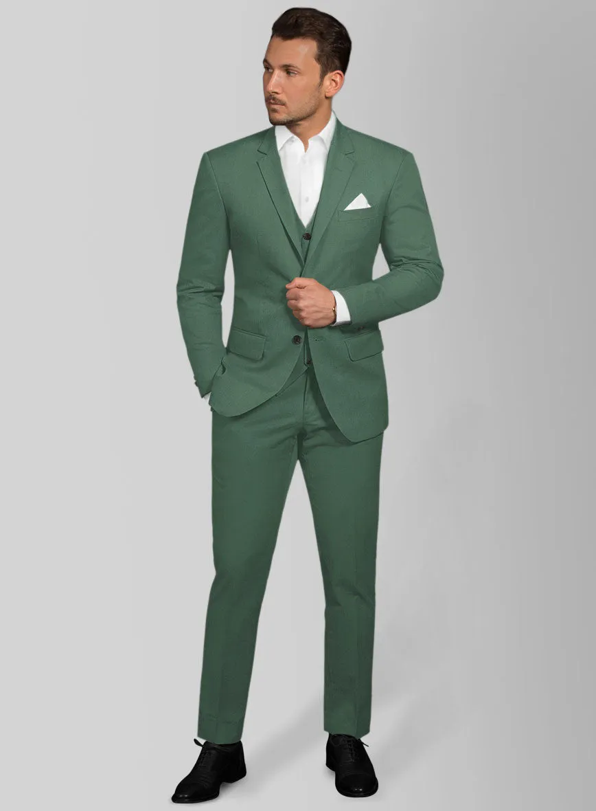 Italian Spring Green Cotton Stretch Suit