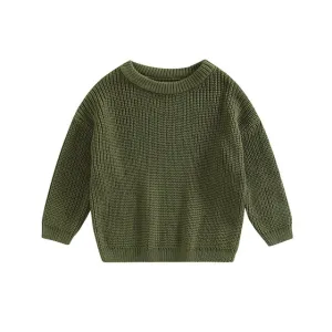 Juno - Baby & Toddler Chunky Knit Sweater , Forest Green