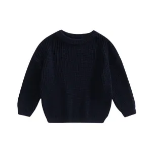 Juno - Baby & Toddler Chunky Knit Sweater , Very Dark blue