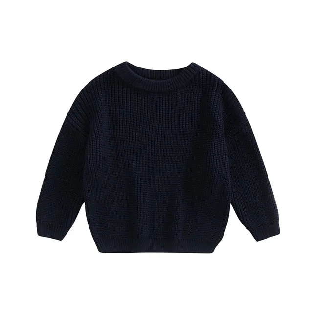 Juno - Baby & Toddler Chunky Knit Sweater , Very Dark blue