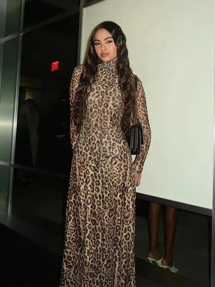 Leopard Print Dress: Stylish High Collar Fashion for Chic Events in 2024