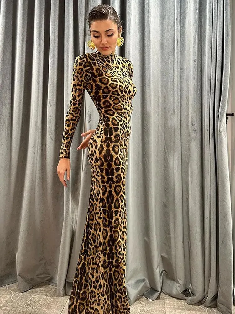 Leopard Print Dress: Stylish High Collar Fashion for Chic Events in 2024