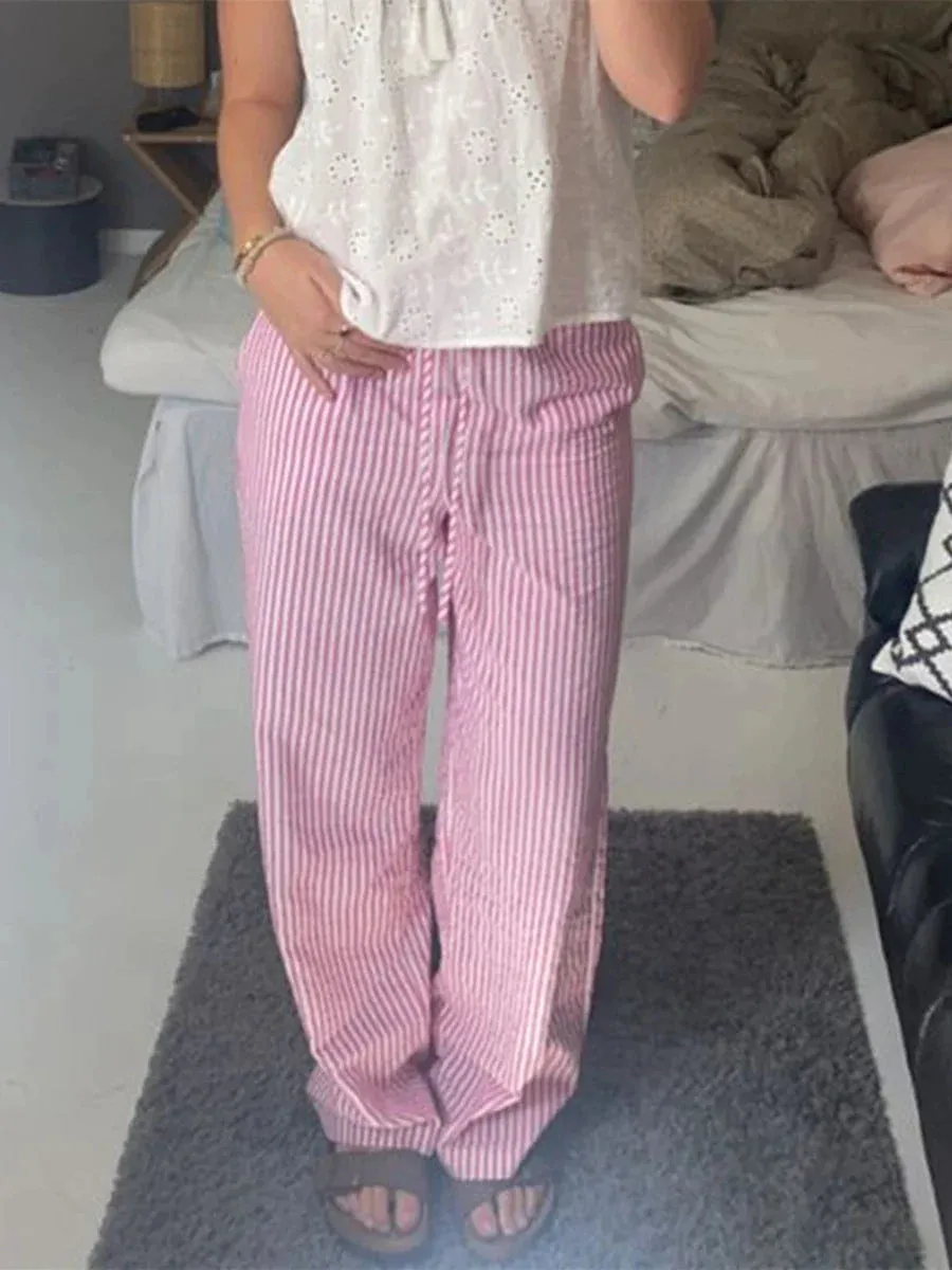 Linzi - Striped cotton pants