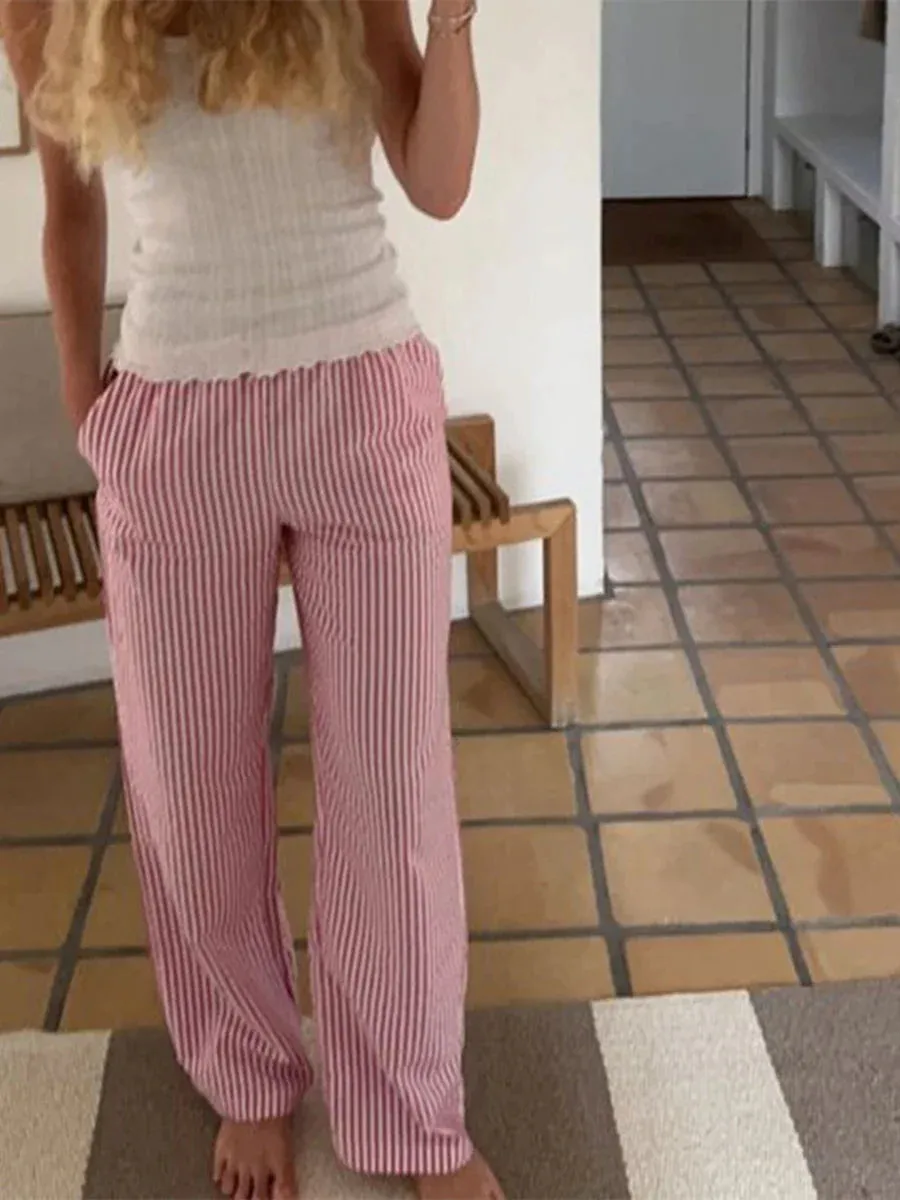 Linzi - Striped cotton pants