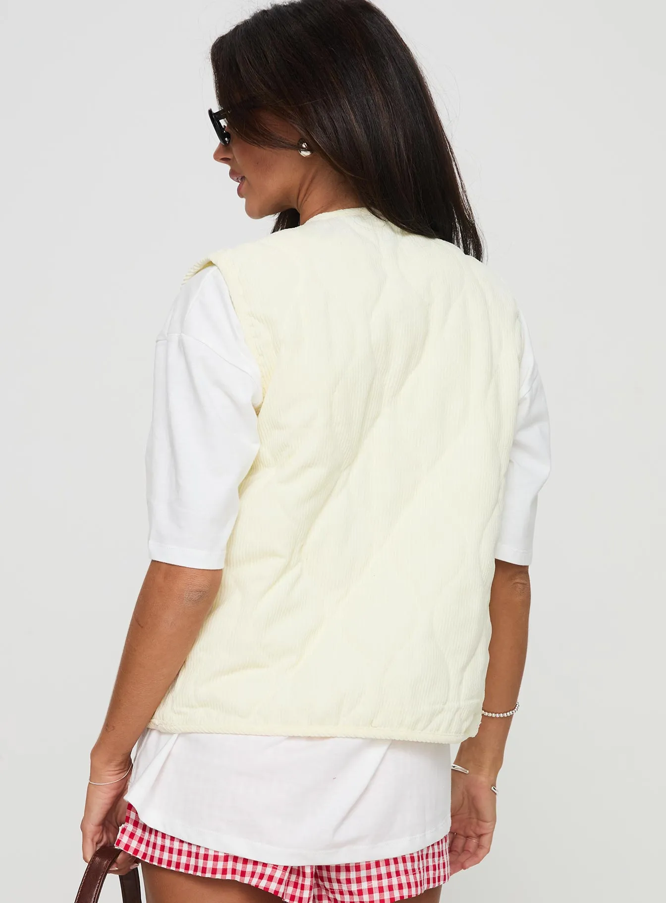 Little Things Quilted Vest Cream