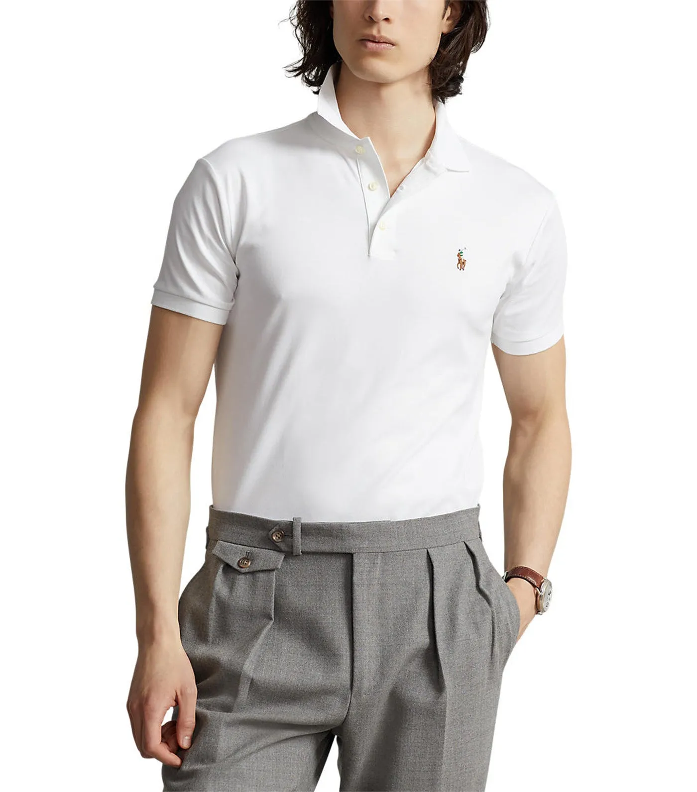 Men's Slim Fit Soft-Touch Polo Shirt White