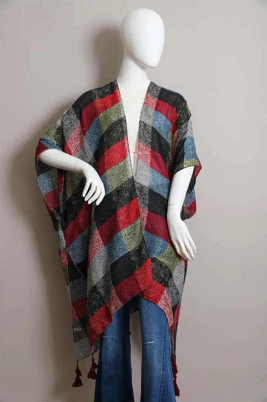 Multi Buffalo Checkered Kimono