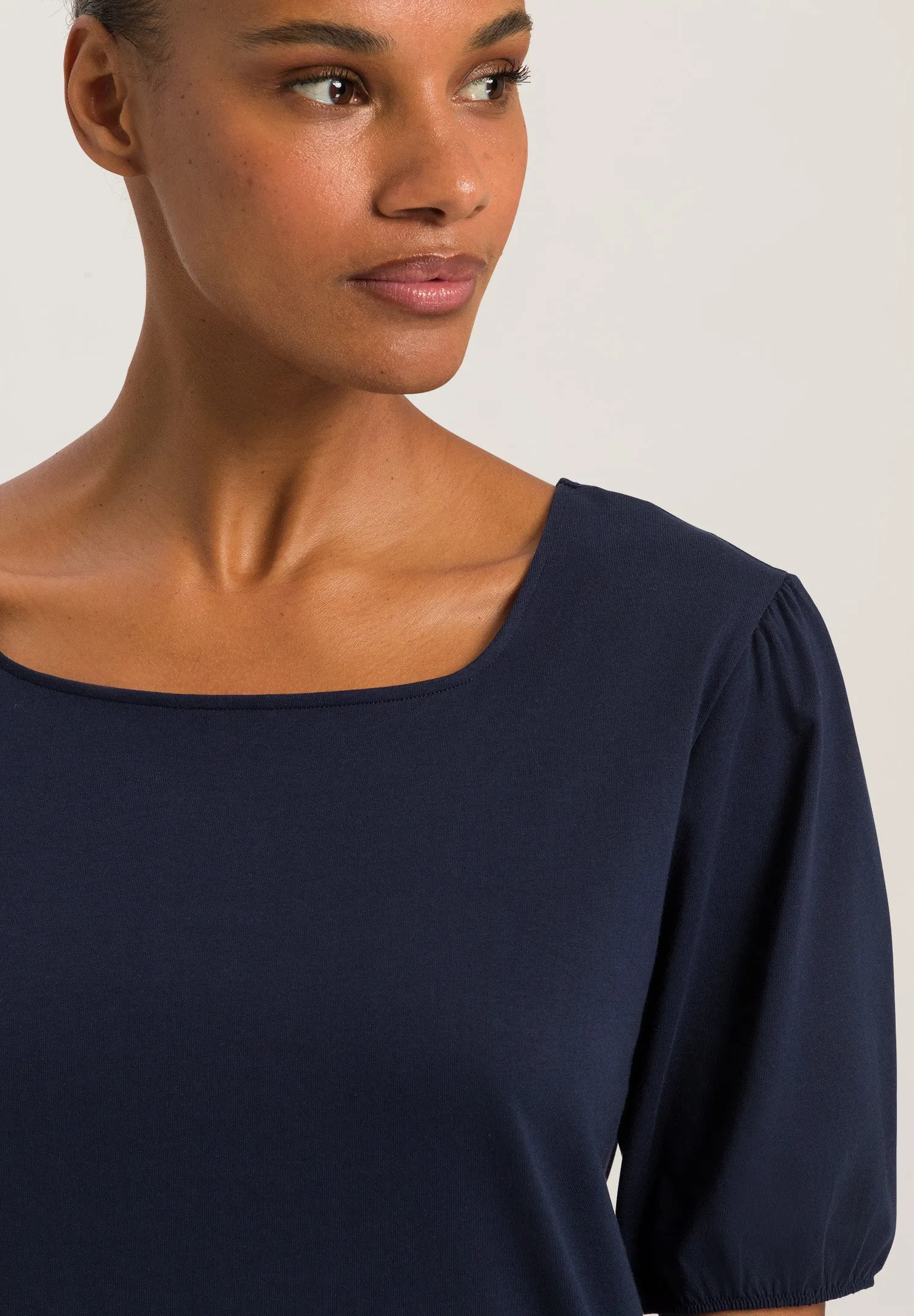 Natural Shirt Organic Cotton Square Neck Top | Deep Navy 78807-1610