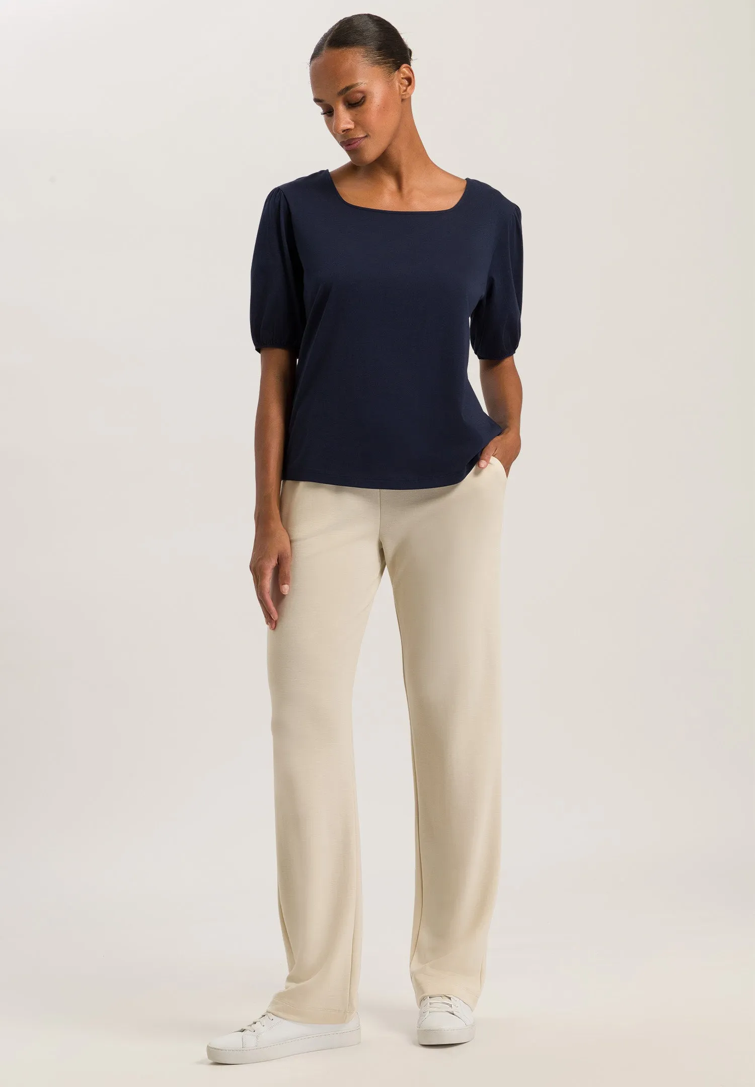 Natural Shirt Organic Cotton Square Neck Top | Deep Navy 78807-1610