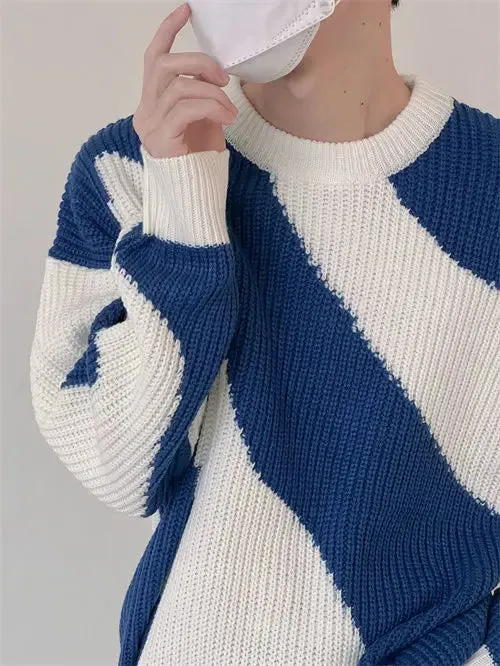 O-Neck Knit Patchwork Sweater