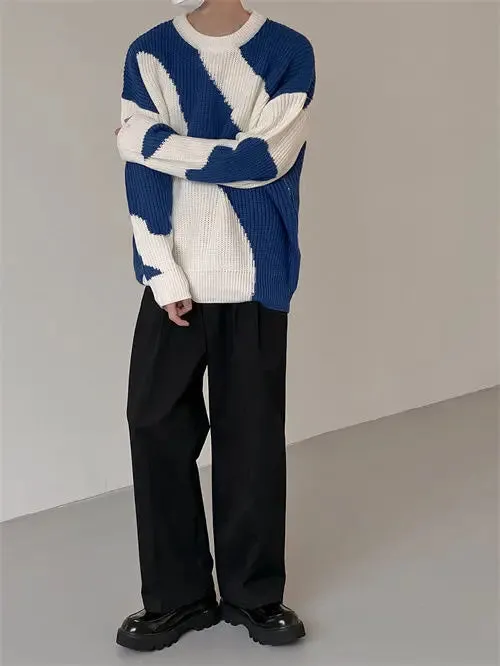 O-Neck Knit Patchwork Sweater