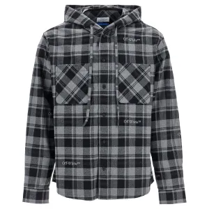 Off-White checked overshirt with hood