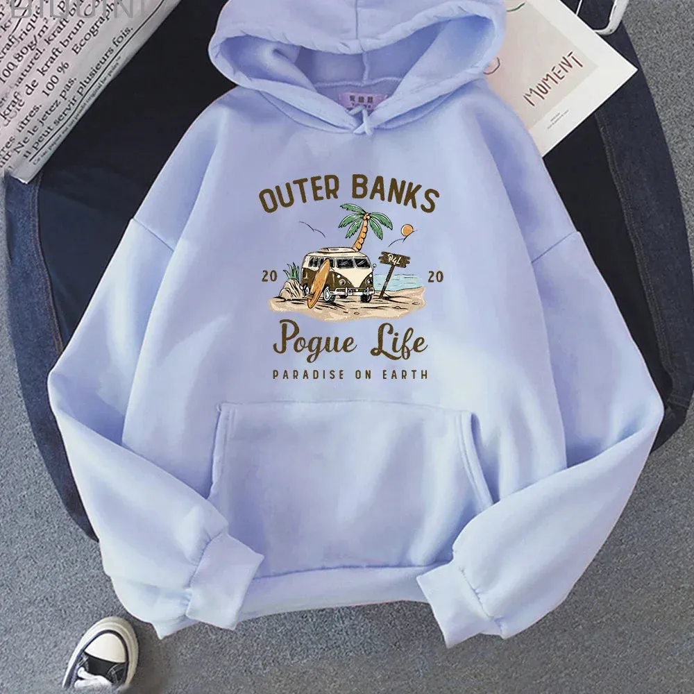 Outer Banks Pogue Life Graphic Hoody Autumn/winter Hoodies New Women Fashion Aesthetic Sweatshirts Female Kpop Style Streetwear