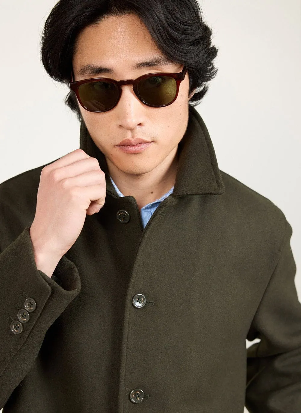 Pea Coat | Melton Wool | Olive