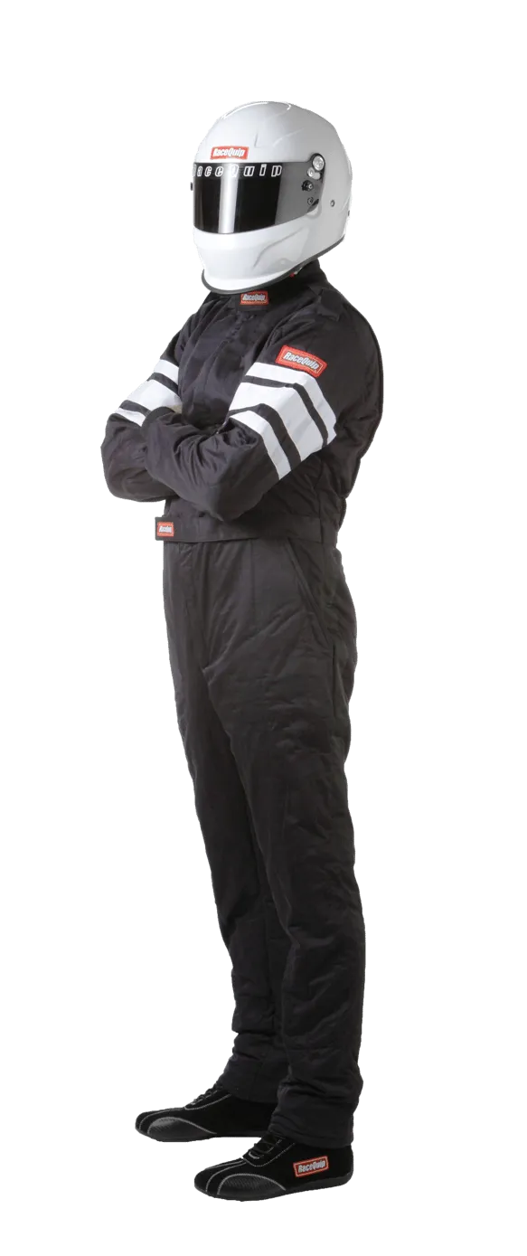 RaceQuip One Piece Multi Layer Fire Suit - Black - Medium - 120003